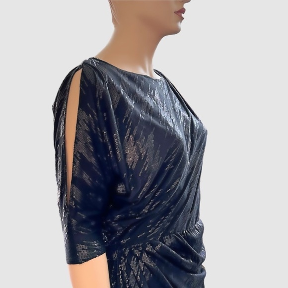 Igigi Designer Special Occasion Dress Size 14/16 Black Shimmer Mid-Length NWT - Picture 7 of 16